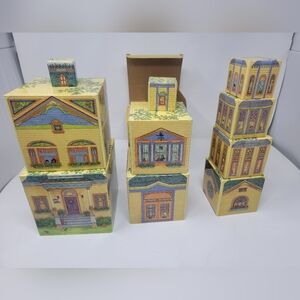 2002 WJ Fantasy My Stack and Play Doll House 10 Building Blocks